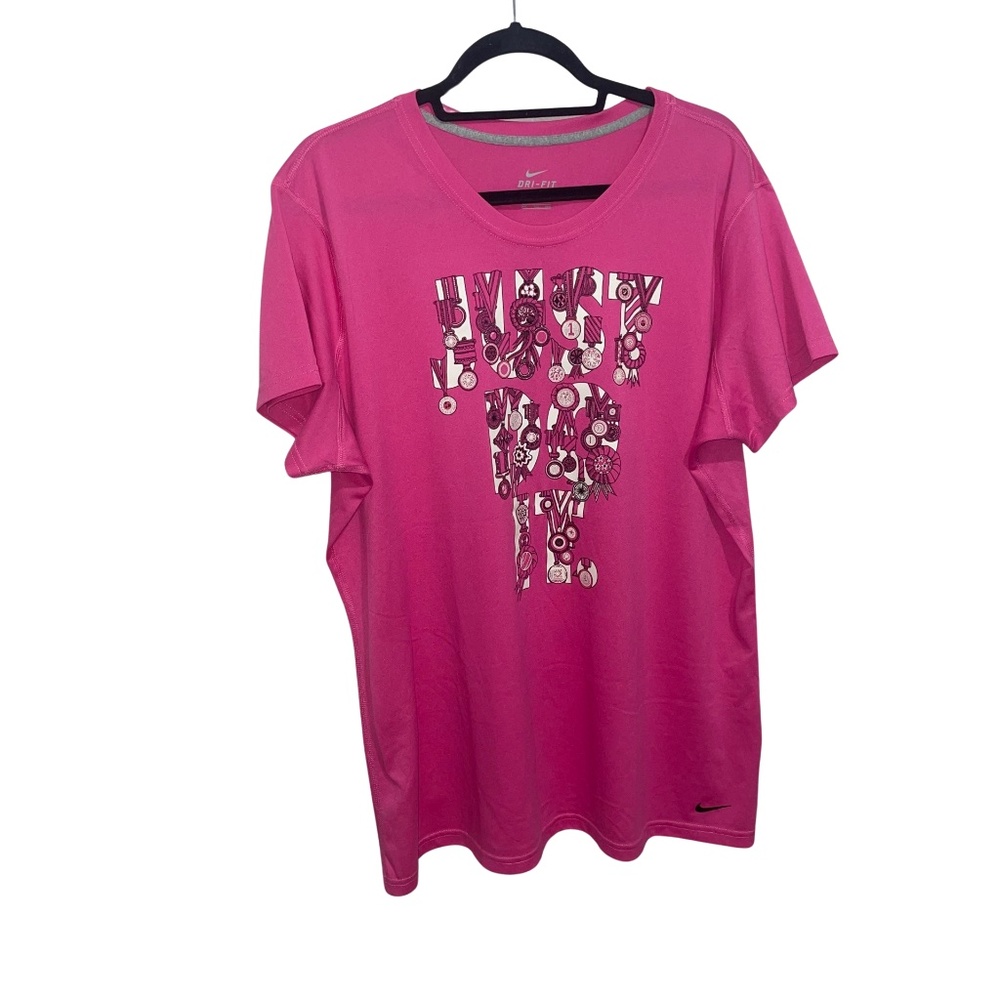 Nike Women's Pink Dry Fit "Just Do It" Top Sz XXL